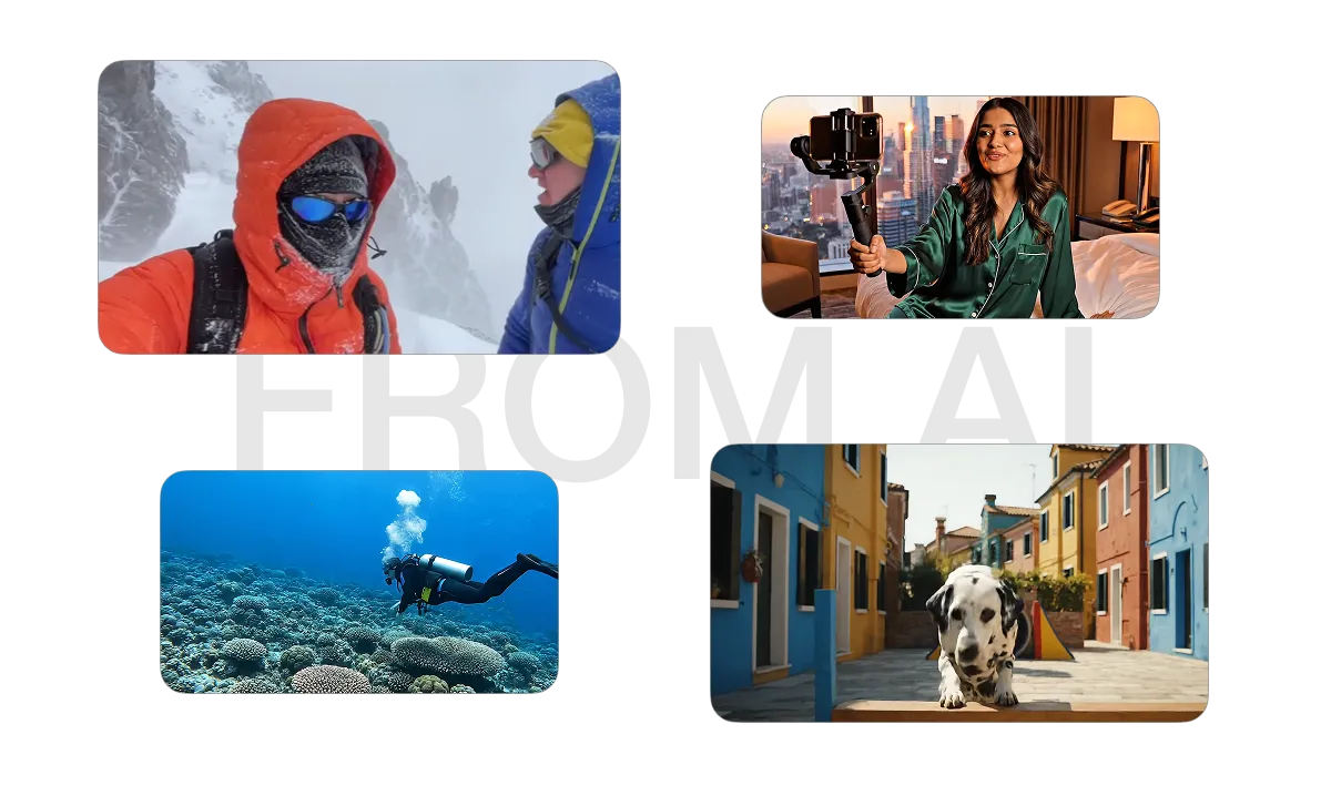 Unique AI-generated b-roll footage created in Visla showing diverse visual concepts